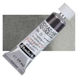 Schmincke Horadam Aquarell Artist Watercolor - Graphite Grey, 15 ml tube and swatch