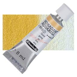 Schmincke Horadam Aquarell Watercolor - Gold, 5 ml tube and swatch