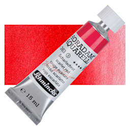 Schmincke Horadam Aquarell Watercolor - Scarlet Red, 15 ml tube and swatch