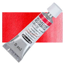 Schmincke Horadam Aquarell Artist Watercolor - Scarlet Red, 5 ml tube and swatch