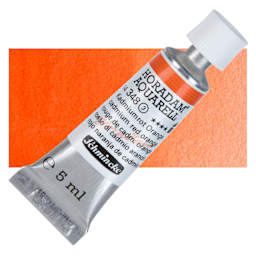Schmincke Horadam Aquarell Artist Watercolor - Cadmium Red Orange, 5 ml tube and swatch