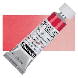 Schmincke Horadam Aquarell Watercolor - Ruby Red Deep, 15 ml tube and swatch