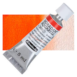Schmincke Horadam Aquarell Watercolor - Permanent Red Orange, 5 ml tube and swatch