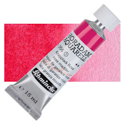 Schmincke Horadam Aquarell Watercolor - Rose Madder, 15 ml tube and swatch
