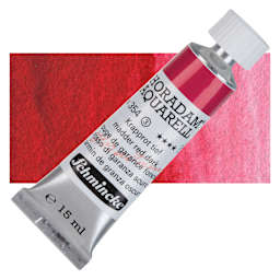 Schmincke Horadam Aquarell Artist Watercolor - Madder Red Dark, 15 ml tube and swatch