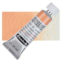 Schmincke Horadam Aquarell Artist Watercolor - Naples Yellow Reddish, 15 ml tube and swatch
