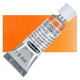 Schmincke Horadam Aquarell Artist Watercolor - Cadmium Orange Deep, 5 ml tube and swatch