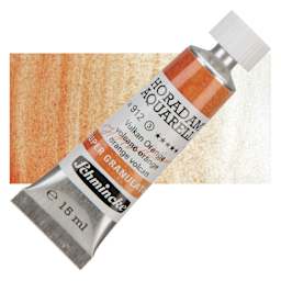 Schmincke Horadam Aquarell Artist Watercolor - Volcano Orange, Supergranulation, 15 ml, Tube and swatch