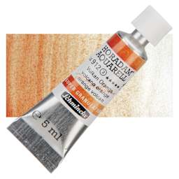 Schmincke Horadam Aquarell Artist Watercolor - Volcano Orange, 5 ml tube and swatch