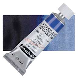 Schmincke Horadam Aquarell Artist Watercolor - Dark Blue, 15 ml tube and swatch
