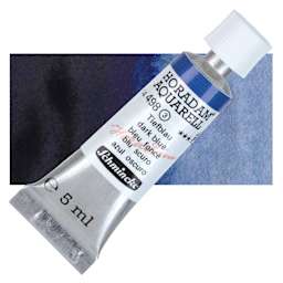 Schmincke Horadam Aquarell Watercolor - Dark Blue, 5 ml tube and swatch