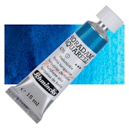 Schmincke Horadam Aquarell Artist Watercolor - Helio Turquoise, 15 ml tube and swatch