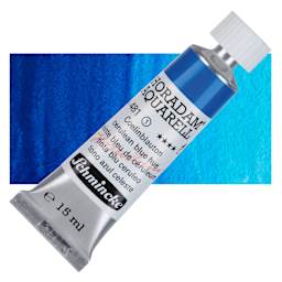 Schmincke Horadam Aquarell Artist Watercolor - Cerulean Blue Hue, 15 ml tube and swatch