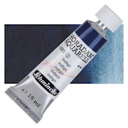 Schmincke Horadam Aquarell Watercolor - Indigo, 15 ml tube and swatch