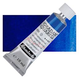 Schmincke Horadam Aquarell Watercolor - Ultramarine Blue, 15 ml tube and swatch