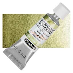 Schmincke Horadam Aquarell Watercolor - Forest Olive, 5 ml bottle and swatch