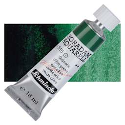 Schmincke Horadam Aquarell Watercolor - Olive Green, 15 ml tube and swatch