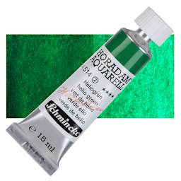 Schmincke Horadam Aquarell Watercolor - Helio Green, 15 ml tube and swatch