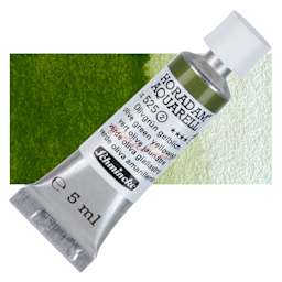 Schmincke Horadam Aquarell Watercolor - Olive Green Yellowish, 5 ml tube and swatch
