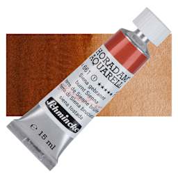 Schmincke Horadam Aquarell Artist Watercolor - Burnt Sienna, 15 ml tube and swatch