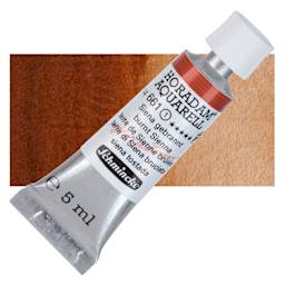 Schmincke Horadam Aquarell Artist Watercolor - Burnt Sienna, 5 ml tube and swatch