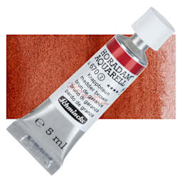 Schmincke Horadam Aquarell Watercolor - Madder Brown, 5 ml tube and swatch