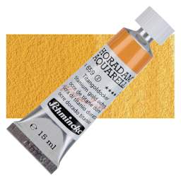 Schmincke Horadam Aquarell Watercolor - Titanium Gold Ochre, 15 ml tube and swatch