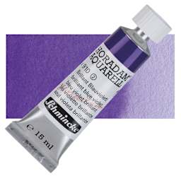 Schmincke Horadam Aquarell Artist Watercolor - Brilliant Blue Violet, 15 ml tube and swatch