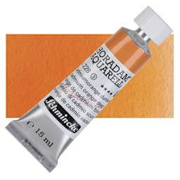 Schmincke Horadam Aquarell Artist Watercolor - Cadmium Orange Deep, 15 ml tube and swatch