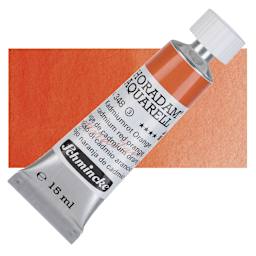 Schmincke Horadam Aquarell Artist Watercolor - Cadmium Red Orange, 15 ml tube and swatch
