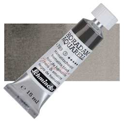Schmincke Horadam Aquarell Watercolor - Hematite Black, 15 ml tube and swatch