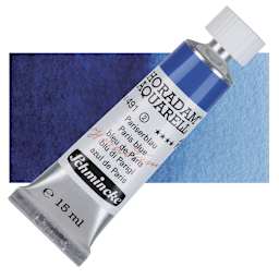 Schmincke Horadam Aquarell Watercolor - Paris Blue, 15 ml tube and swatch