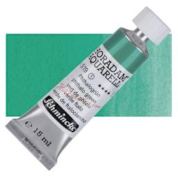 Schmincke Horadam Aquarell Artist Watercolor - Phthalo Green, 15 ml tube and swatch