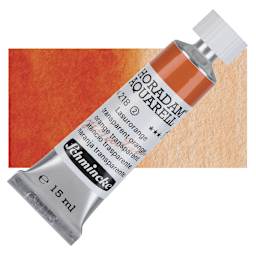 Schmincke Horadam Aquarell Watercolor - Transparent Orange, 15 ml tube and swatch