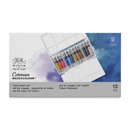 Winsor & Newton Cotman Watercolor Tube Set - Tube Travel Set, Assorted Colors, Set of 12 (Front of packaging)