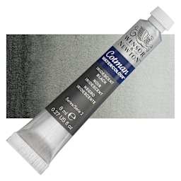 Winsor & Newton Cotman Watercolor - Iridescent Black, 8 ml, Tube and swatch