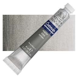 Winsor & Newton Cotman Watercolor - Pewter, 8 ml, Tube and swatch