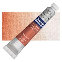 Winsor & Newton Cotman Watercolor - Red Copper, 8 ml, Tube and swatch