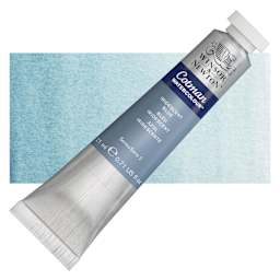 Winsor & Newton Cotman Watercolor - Iridescent Blue, 21 ml, Tube and swatch
