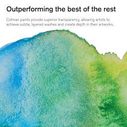 Cotman Watercolor Paints provide superior transparency, allowing artists to achieve subtle, layered washes.