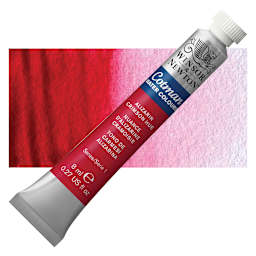 Winsor & Newton Cotman Watercolor - Alizarin Crimson Hue, 8 ml tube and swatch