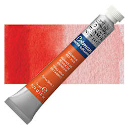 Winsor & Newton Cotman Watercolor - Cadmium Red Hue, 8 ml tube and swatch
