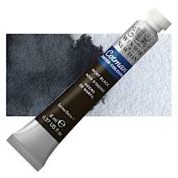 Winsor & Newton Cotman Watercolor - Ivory Black, 8 ml tube and swatch