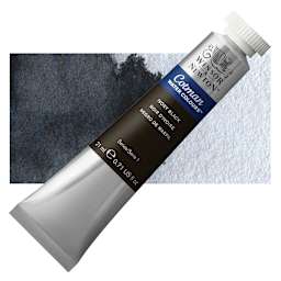 Winsor & Newton Cotman Watercolor - Ivory Black, 21 ml tube and swatch