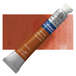 Winsor & Newton Cotman Watercolor - Light Red, 8 ml tube and swatch