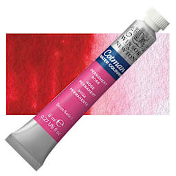 Winsor & Newton Cotman Watercolor - Permanent Rose, 8 ml tube and swatch