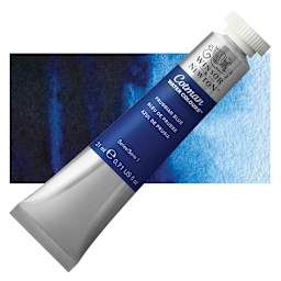 Winsor & Newton Cotman Watercolor - Prussian Blue, 21 ml tube and swatch