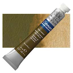 Winsor & Newton Cotman Watercolor - Raw Umber, 8 ml tube and swatch