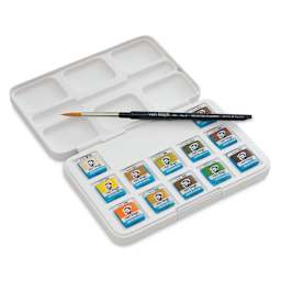 Van Gogh Watercolors Set - Shades of Nature Set of 12 Pans, inside package view