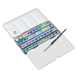 Van Gogh Watercolors Set - Metal Tin Set of 48 Pans, inside package view 